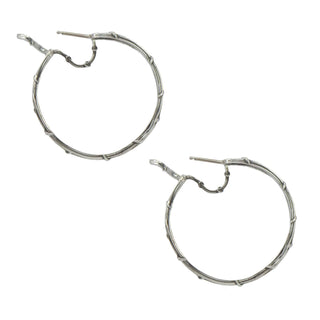 DOUBLE VINE HOOPS, 1.5" SILVER