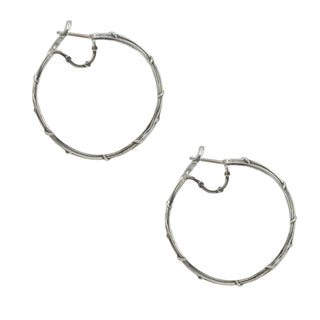 DOUBLE VINE HOOPS, 1.5" SILVER