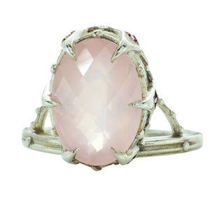 JAIPUR CROWN OFFSET OVAL, ROSE QUARTZ