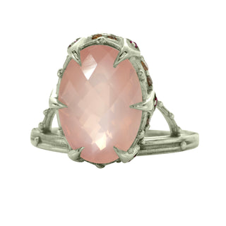 JAIPUR CROWN OFFSET OVAL, ROSE QUARTZ